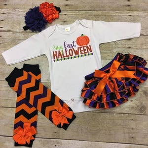 My First Halloween, Baby girl Halloween Shirt, Baby Girls Halloween Outfit, Girls Fall Outfit, Halloween Baby, Newborn Halloween