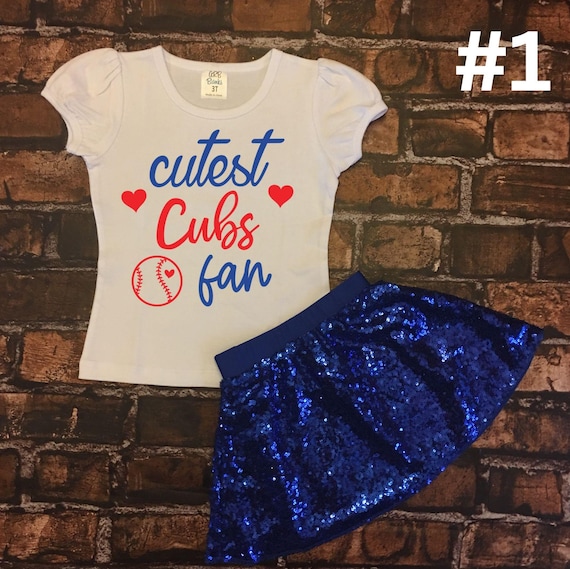 Chicago Cubs Outfit, baseball fan gear, Chicago Cubs Shirt, girls baseball outfit