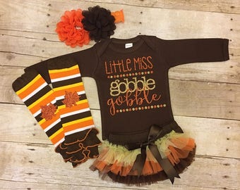 Thanksgiving Baby Girl Outfit, Baby's First Thanksgiving, Baby Girl Clothes, Take Home Outfit, Fall outfit, Baby Shower Gift, Turkey