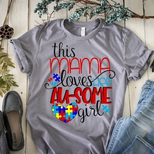 Camiseta de conscientização sobre autismo para mães: esta mãe ama sua filha