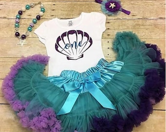 Mermaid birthday outfit, Mermaid First Birthday, Under the Sea birthday Outfit, Toddler Mermaid Outfit, Mermaid Party, Little Mermaid