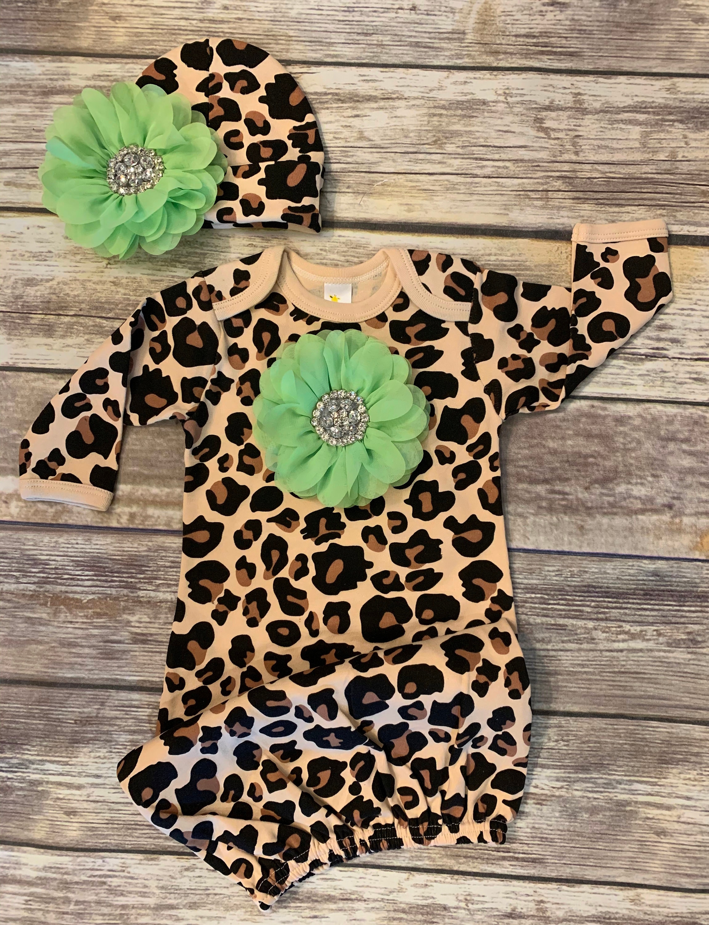 Animal Print Baby Gown Baby Girl Gown Leopard Baby Girl Etsy