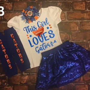 Gators Shirt, Football Outfits, girl gators outfit, Go gators, Gator football image 3