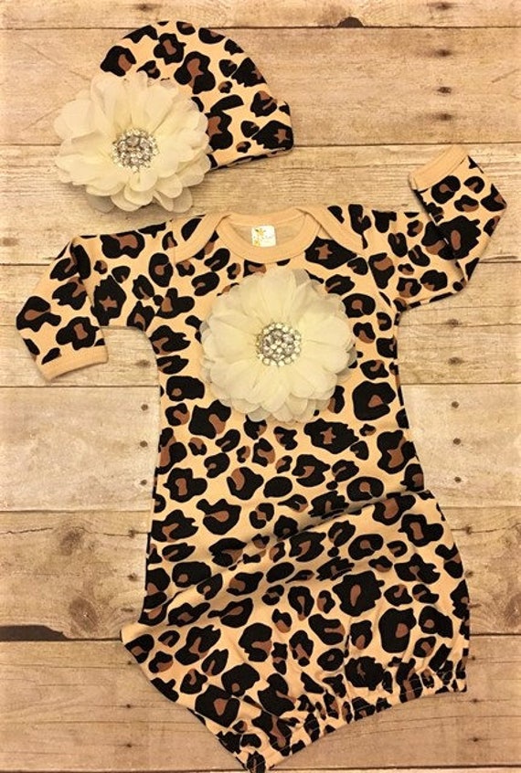 leopard baby gown