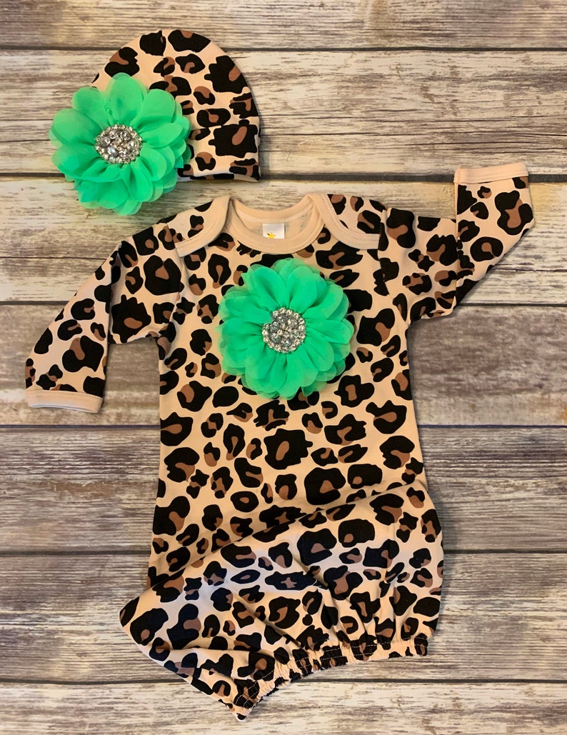 Animal Print Baby Gown Baby Girl Gown Leopard Baby Girl Etsy