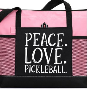 Personalized Pickleball Tote Bag: Zippered Polyester Organizer