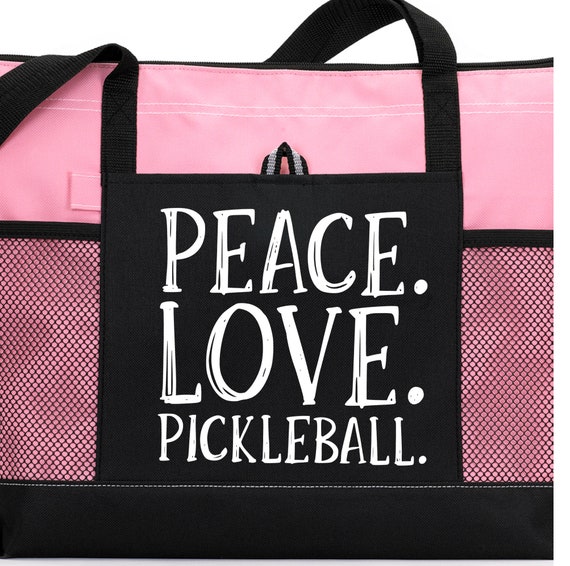 Personalized Pickleball Tote Bag: Zippered Polyester Organizer