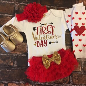 Baby girl Valentine, First Valentines Day, Baby Girl Valentines Day Outfit, Baby Girl Outfit,  Baby Valentine Day Outfit
