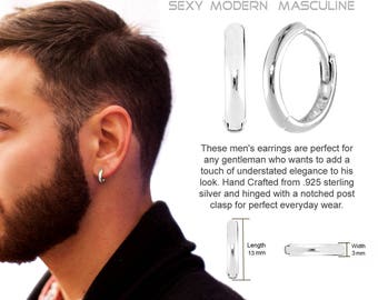 hoop earrings mens silver sterling earring hoops popular male items