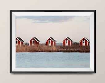 Boat Houses Print • Limited Edition Fine Art Print • Scandinavian Photography • Nautical Wall Art • Wall Decor Print • Denmark Seascape