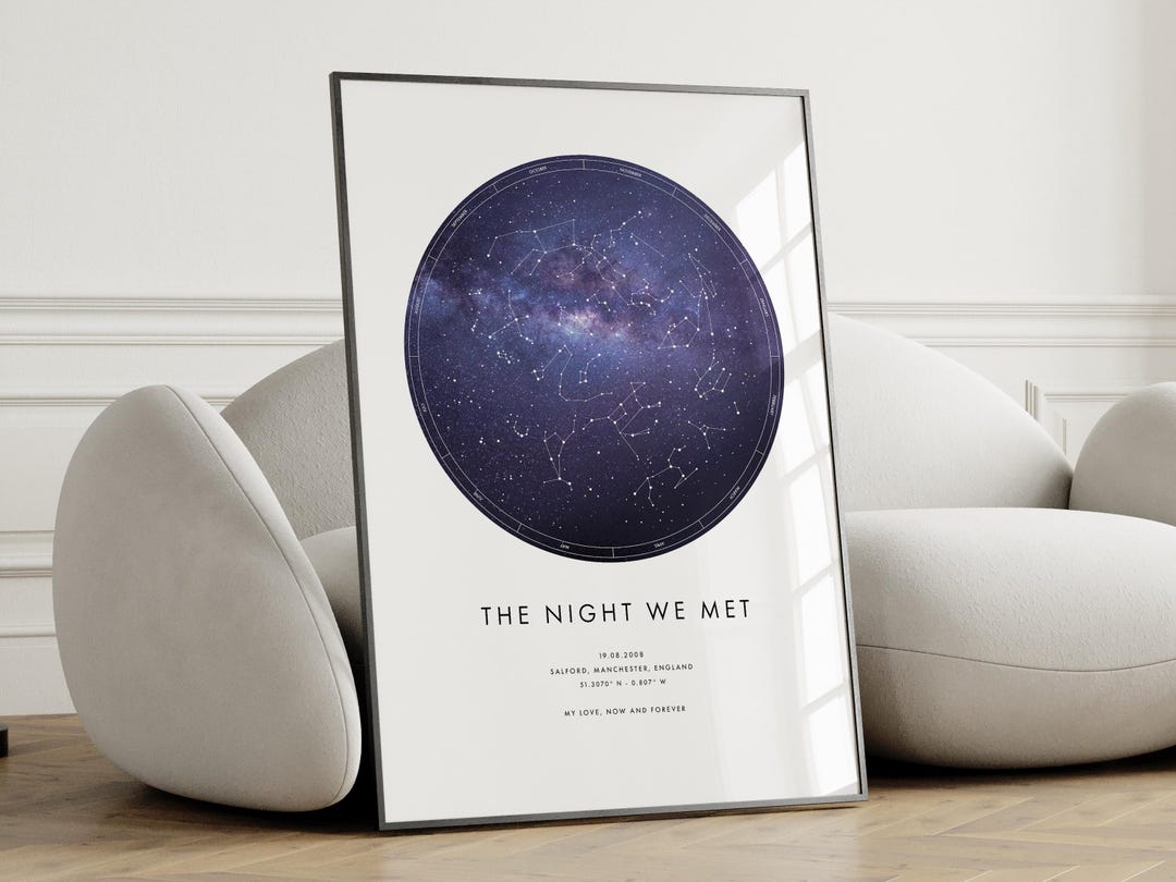 The Night We Met / First Date - Personalised Star Map Poster Print