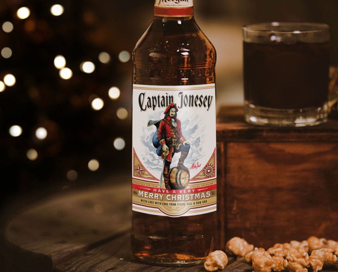Personalised Spiced Rum Style Labels Etsy