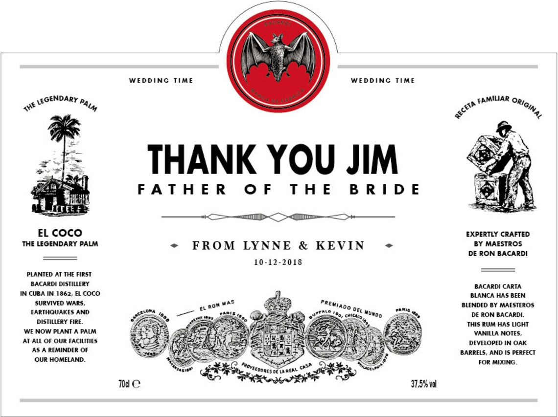 DIGITAL DOWNLOAD Personalised Style Rum Labels Etsy