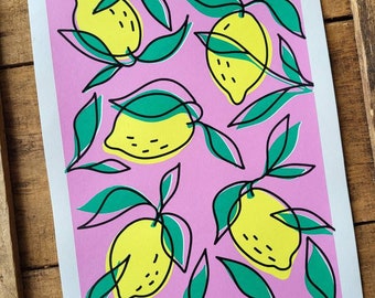 Lemon Party Screen print - Illustration - Zeefdruk