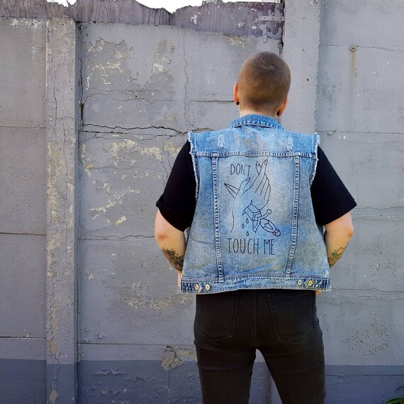 DON'T TOUCH ME Denim Jacket metoo 