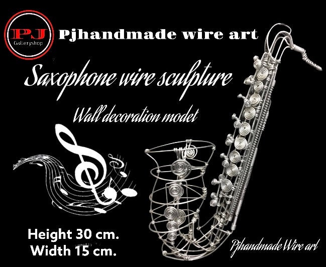 Saxophone Wire Sculpture Handmade Wall Decoration Such as Etsy UK