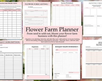Flower Farmer Business Planner / Gardening Planner / Farm Worksheets