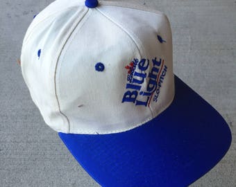 Blue Light Leather Strapback Hat