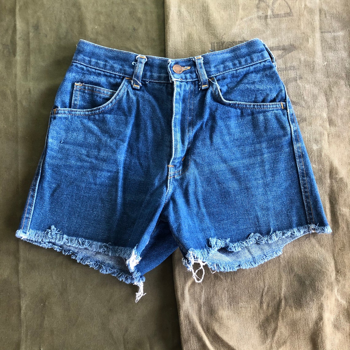 70s Dude's Cut Off Denim Vintage Shorts Small | Etsy