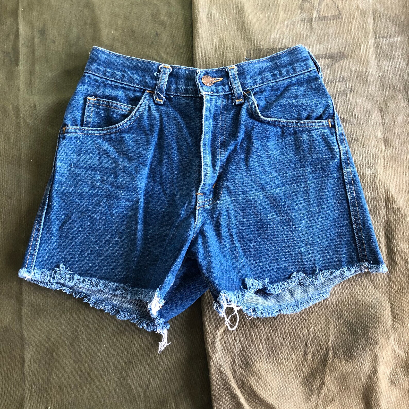 70s Dude's Cut Off Denim Vintage Shorts Small Etsy