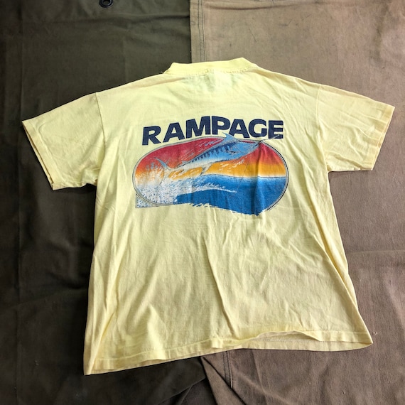 70s Rampage Deep Sea Fishing Yellow Vintage T Shir