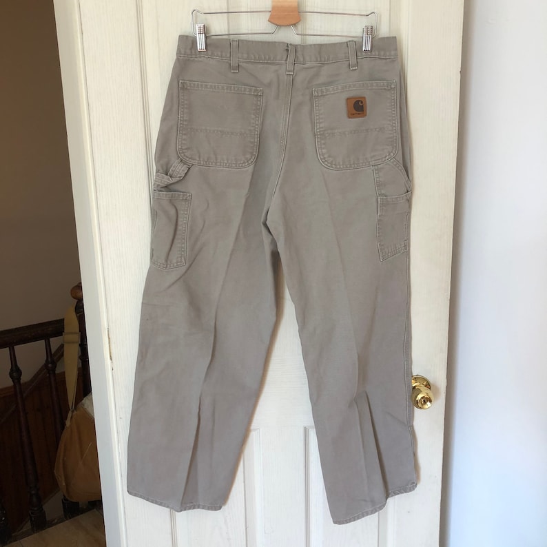 36 x 32 Carhartt Grey Canvas Work Pants