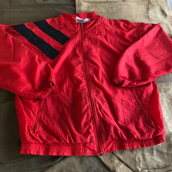 adidas vintage windbreaker jacket red