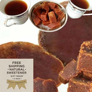 Set van 3 Ceylon Palm Jaggery – Kithul-stroopzoetstof | 1500 g |  Suikervrij