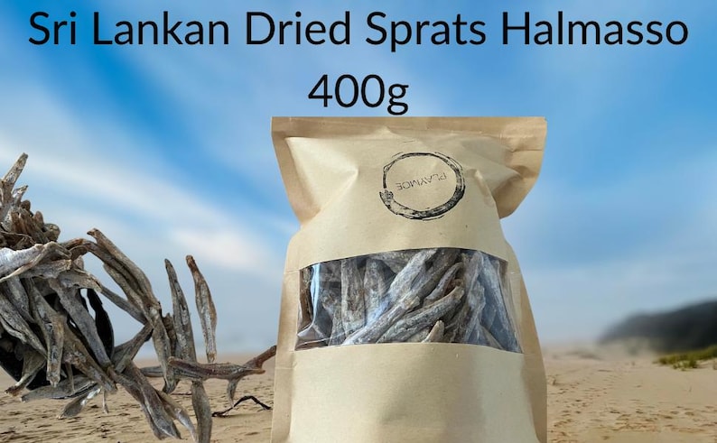 Sri Lankan Dried Sprats Anchovies (Halmasso) 400g | Salty Snack | Fried Fish | Asian Pantry Staple image 3