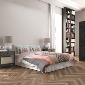 Skandinavische Bettwäsche Set, Bettbezug Set, Geometrisch Bettwäsche, Moderne Schlafzimmer Deko, Klassische Retro Bettwäsche, Twin, Full, Queen, King