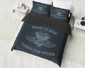 Motorcycle Bedding Etsy