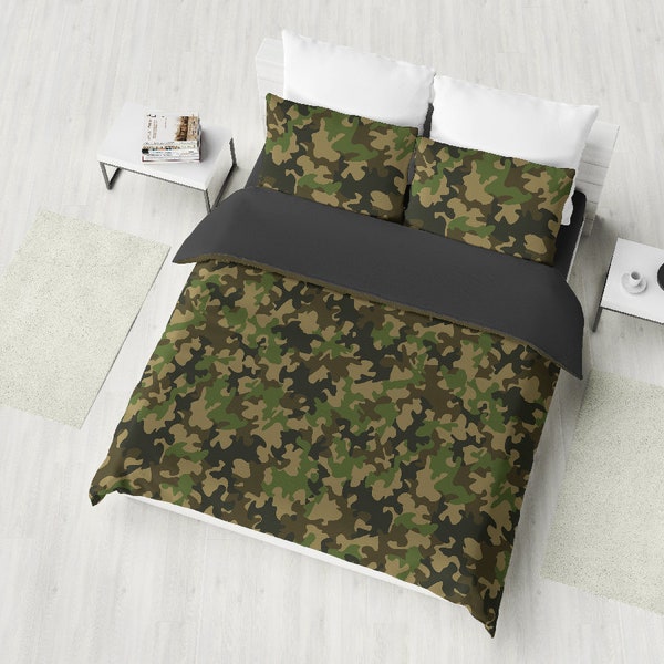 Camouflage Beddengoed Set, Jacht Dekbedovertrek Set, Camo Beddengoed, Militaire Sprei, College Drom Bedding, Twin, Full, Queen, King