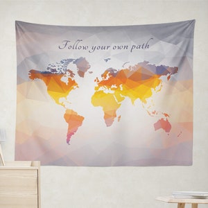 World Map Tapestry, Large Wall Tapestry, World Map Backdrop, Boho Tapestry Wall Art, Living Room Wall Decor, Bohemain Tapestries