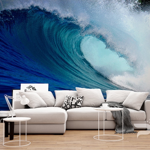 Ocean Wave Sunset Large Wall Mural Selfadhesive Vinyl Etsy