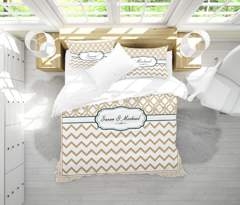 Personalized Bedding Set Custom Duvet Cover Set Monogram Etsy