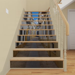 3D Street STAIR RISER AUFKLEBER, Stair Riser Vinyl Streifen, Cordoba Spanien Treppen Wandaufkleber, Stairway abnehmbare Tapete Peel and Stick