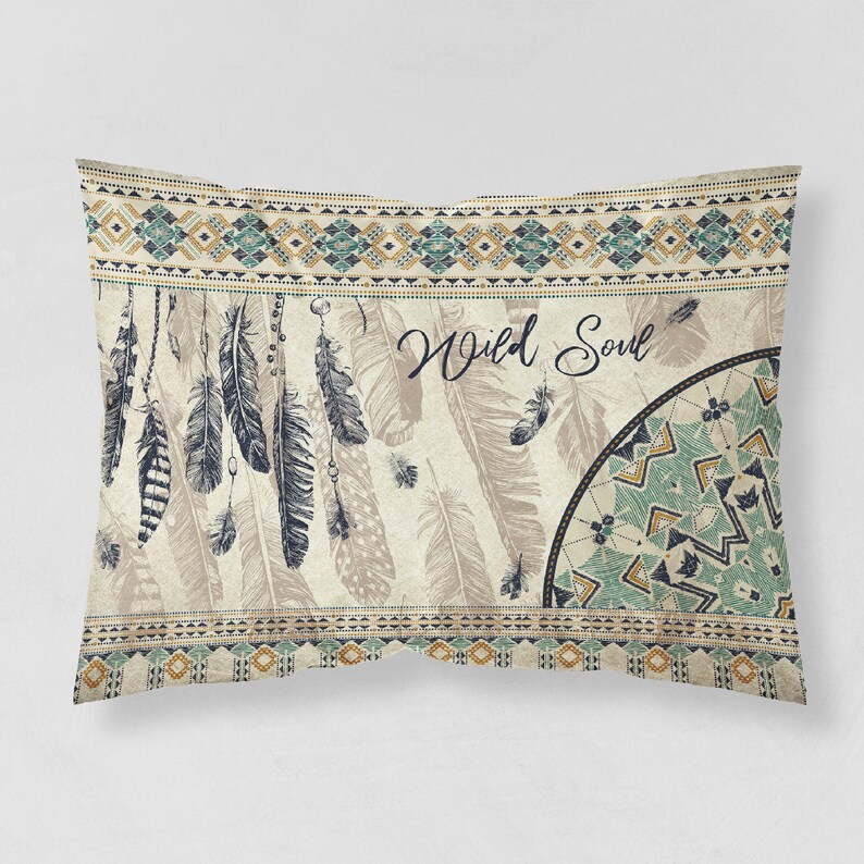 Dream Catcher Native American Boho Feather Duvet Cover Bedding Set main image 1