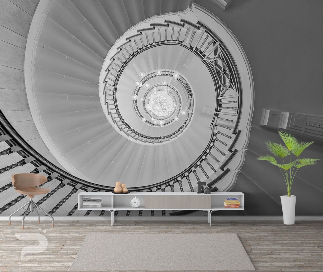 Abstract WALL MURAL, Black and White Wallpaper Mural, Large Wall Mural