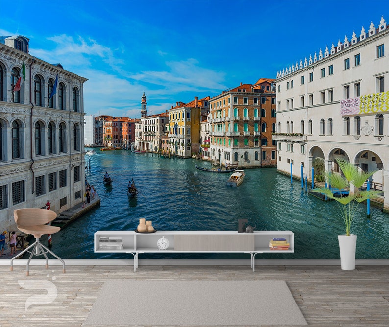Large Wall Mural Self Adhesive Peel /& Stick Mural Wall Murals Venice Grand Canal WALL MURAL Gondola Boats Wallpaper Mural Venice Italy