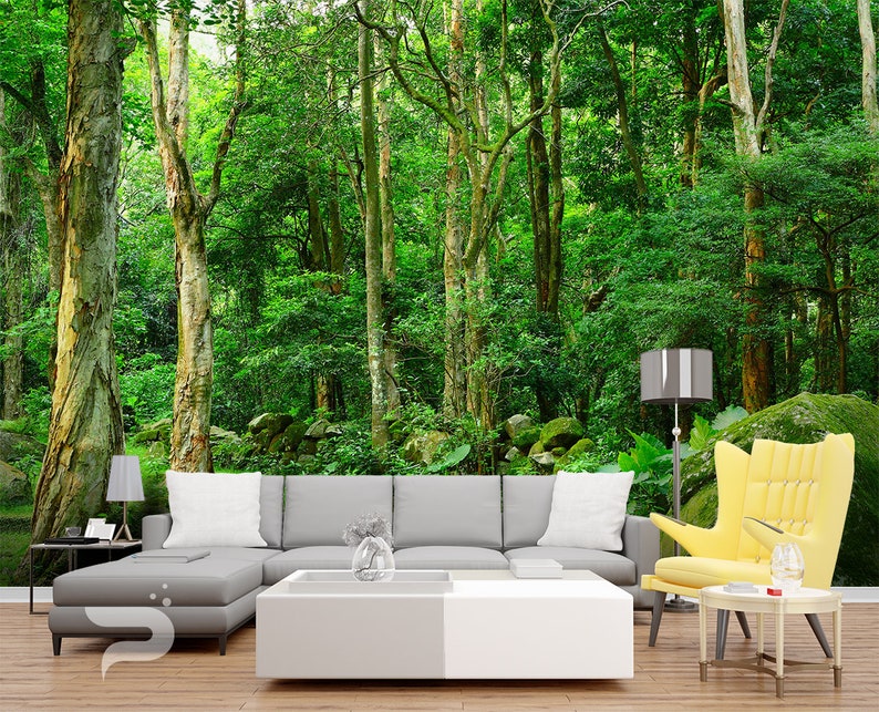 Jungle Forest WALL MURAL Amazonia Wallpaper Large Wall Mural Etsy