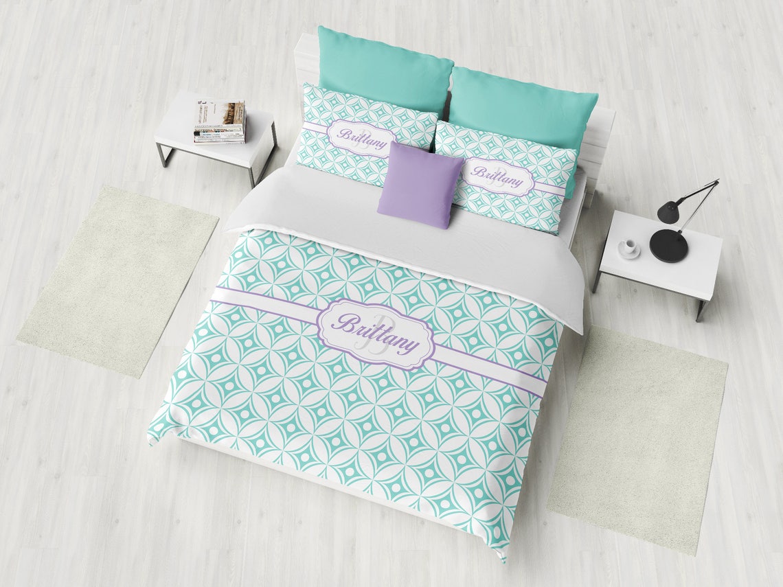 Personalized Bedding Set Monogram Duvet Cover Set Custom Etsy