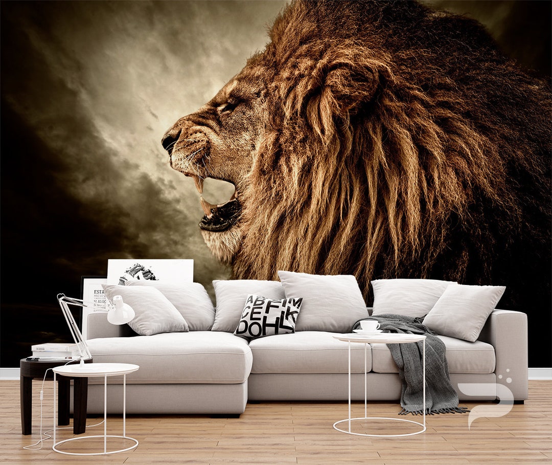 Löwenkopf WANDBILD, Tiger Wandbedeckung, Große Katze Wand KunstDruck Poster,  Roaring Lion abnehmbar \'n Wiederverwendbare Wand Dekor Peel & Stick Wandbild  - Etsy Österreich