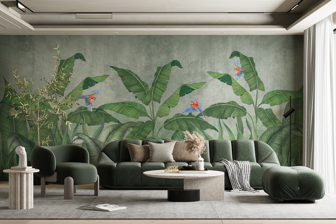 Jungle WALLPAPER Amazonia Rainforest Wall Covering Tropical Etsy