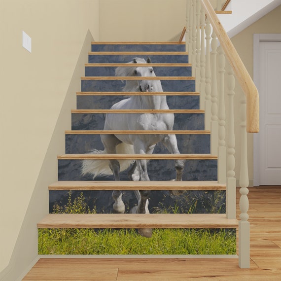 White Stallion STAIR RISER DECALS Stair Riser Vinyl Strips 3D
