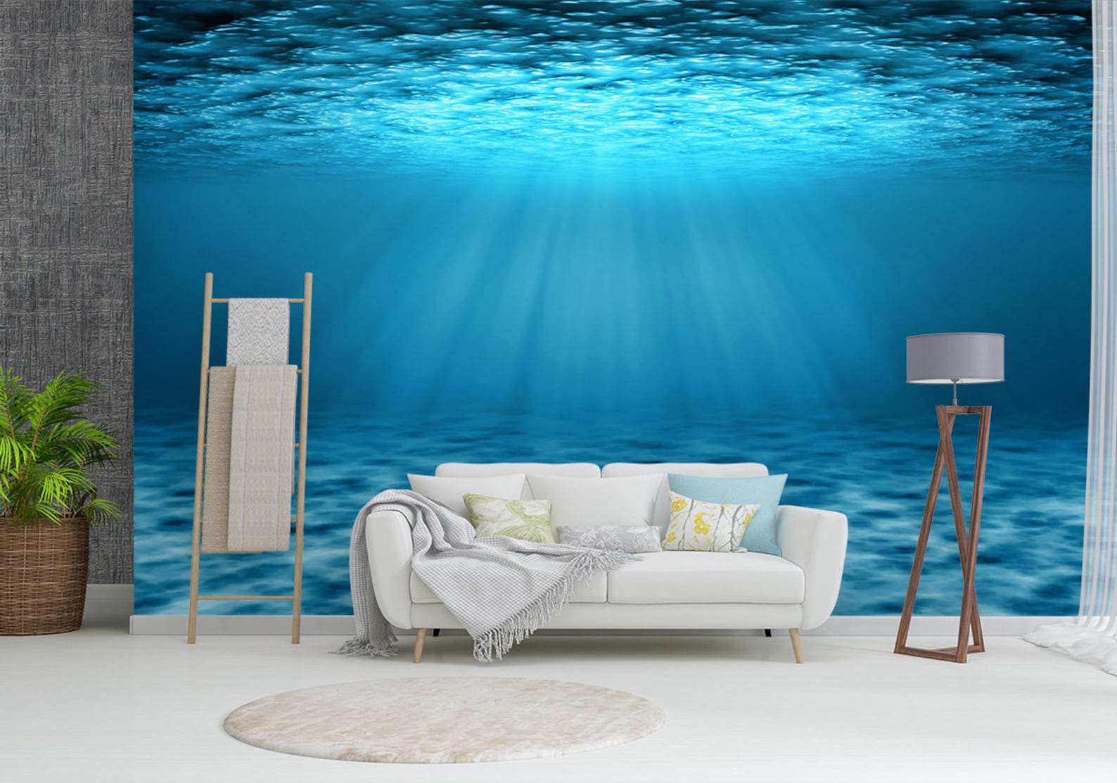 Underwater WALLPAPER MURAL Diving Wall Mural Large Wall Etsy