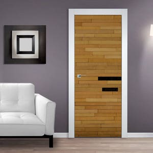 Wood Planks DOOR MURAL Sticker, Self Adhesive Door Wrap, Peel & Stick Removable Door Covering Wallpaper