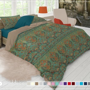 Bohеmian Bedding, Boho chic Indian paisley Duvet Cover Set, Bohemian vintage bedding, Lux 3 piece duvet cover set, boho bedroom decor