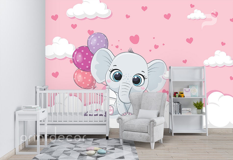 Elephant Nursery Wall Art 3Pcs Framed Nordic Moon Star Cloud Canvas Wall Art Pink Girls Bedroom Poster Modern Moon Star Cloud Nursery Cartoon Wall Art Canvas Kids Babyroom Wall Decor Frame Ready-301428