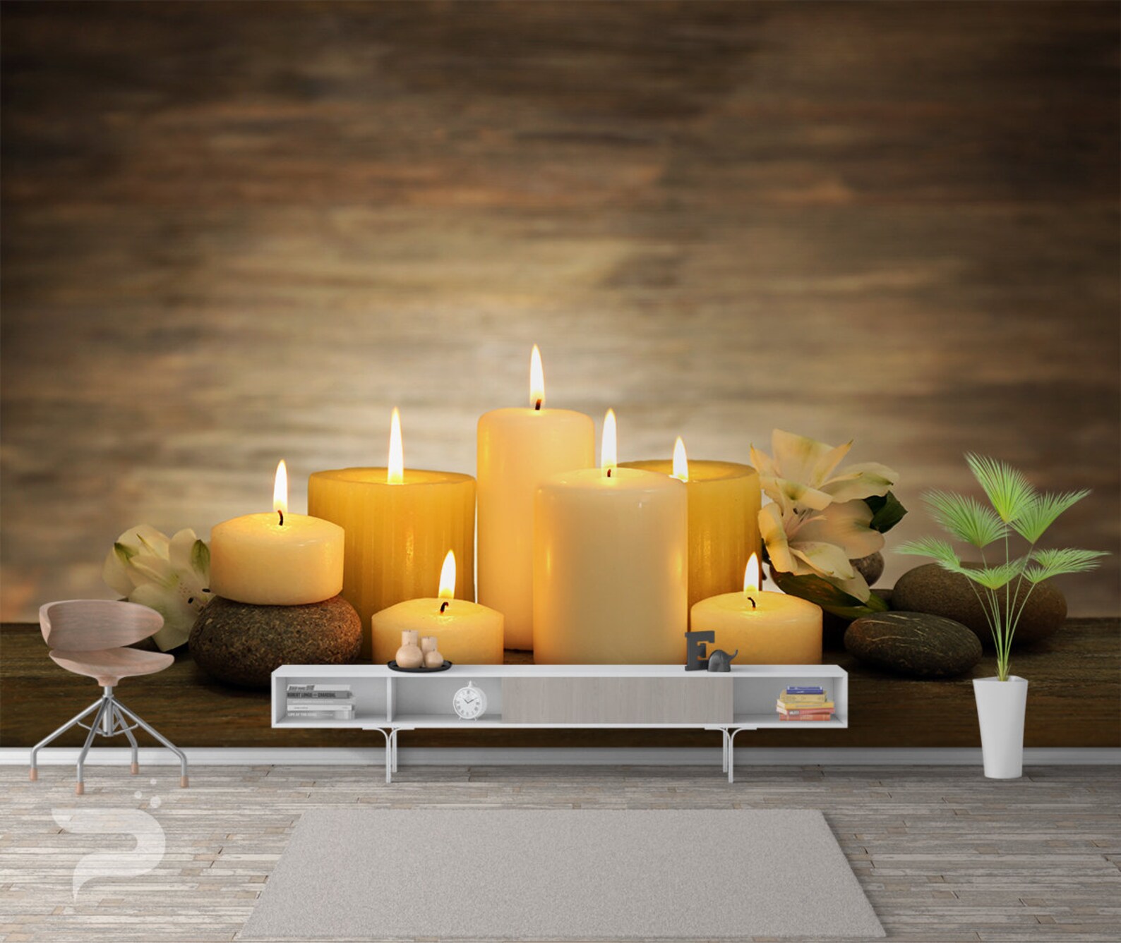 Feng Shui WALL MURAL Zen Wallpaper Mural Large Wall Mural Etsy