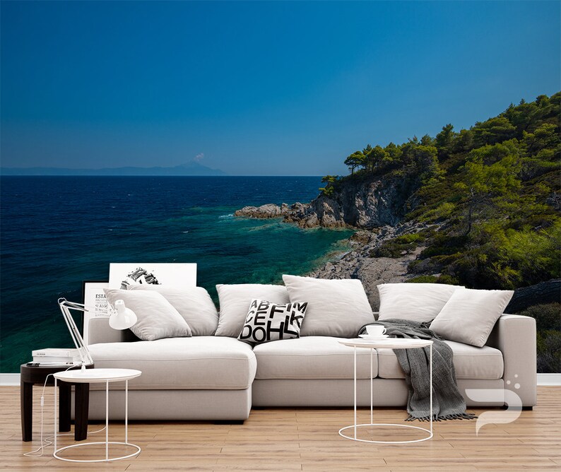 Rocky Coast WALL MURAL Sea Scenery Wallpaper Mural Large - Etsy